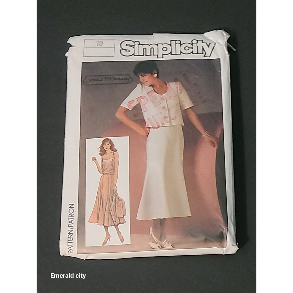 Vtg Simplicity 6783 Misses' Camisole, Skirt & Unlined Jacket Pattern Size 10